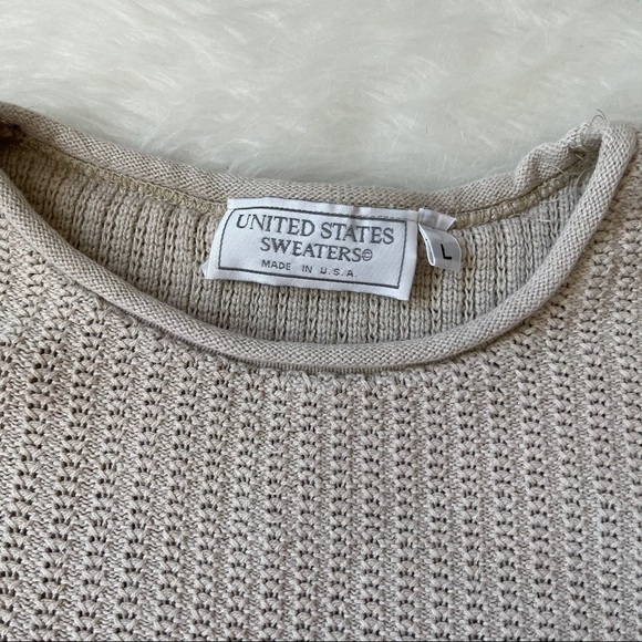 UNITED STATES SWEATER Beige Knit Sweater Women's L - Picture 4 of 5